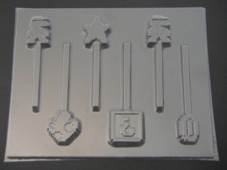 557sp 8-Bit Mario Chocolate or Hard Candy Lollipop Mold